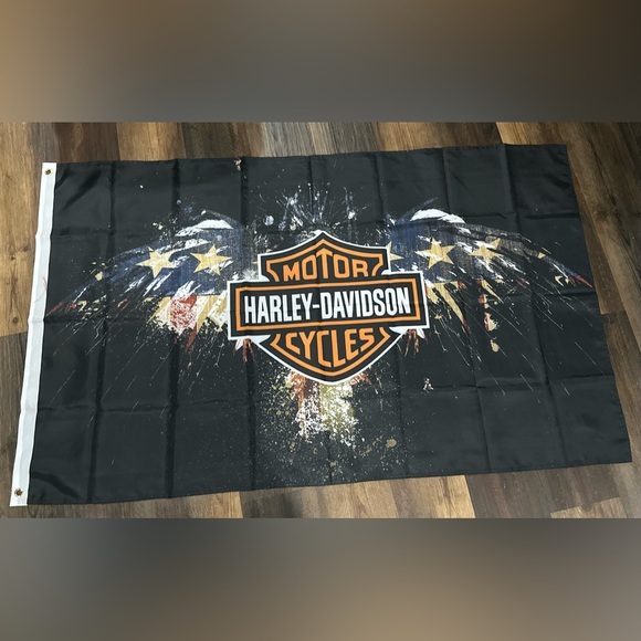 Harley Davidson Flag Large Banner 3x5 feet Logo Sign outside weather res… - Picture 3 of 5